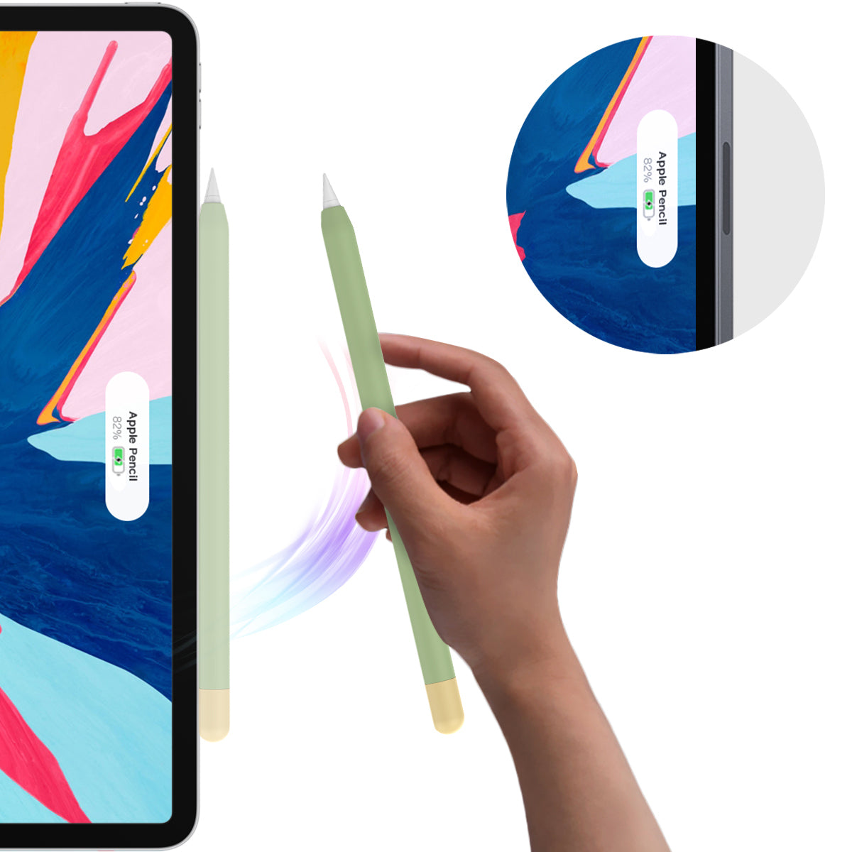 AHASTYLE PT65-2 Silicone Sleeve for Apple Pencil (2nd Generation) Contrast Color Stylus Pen Soft Protective Cover AHASTYLE PT65-2 Silicone Sleeve for Apple Pencil (2nd Generation) Contrast Color Stylus Pen Soft Protective Cover